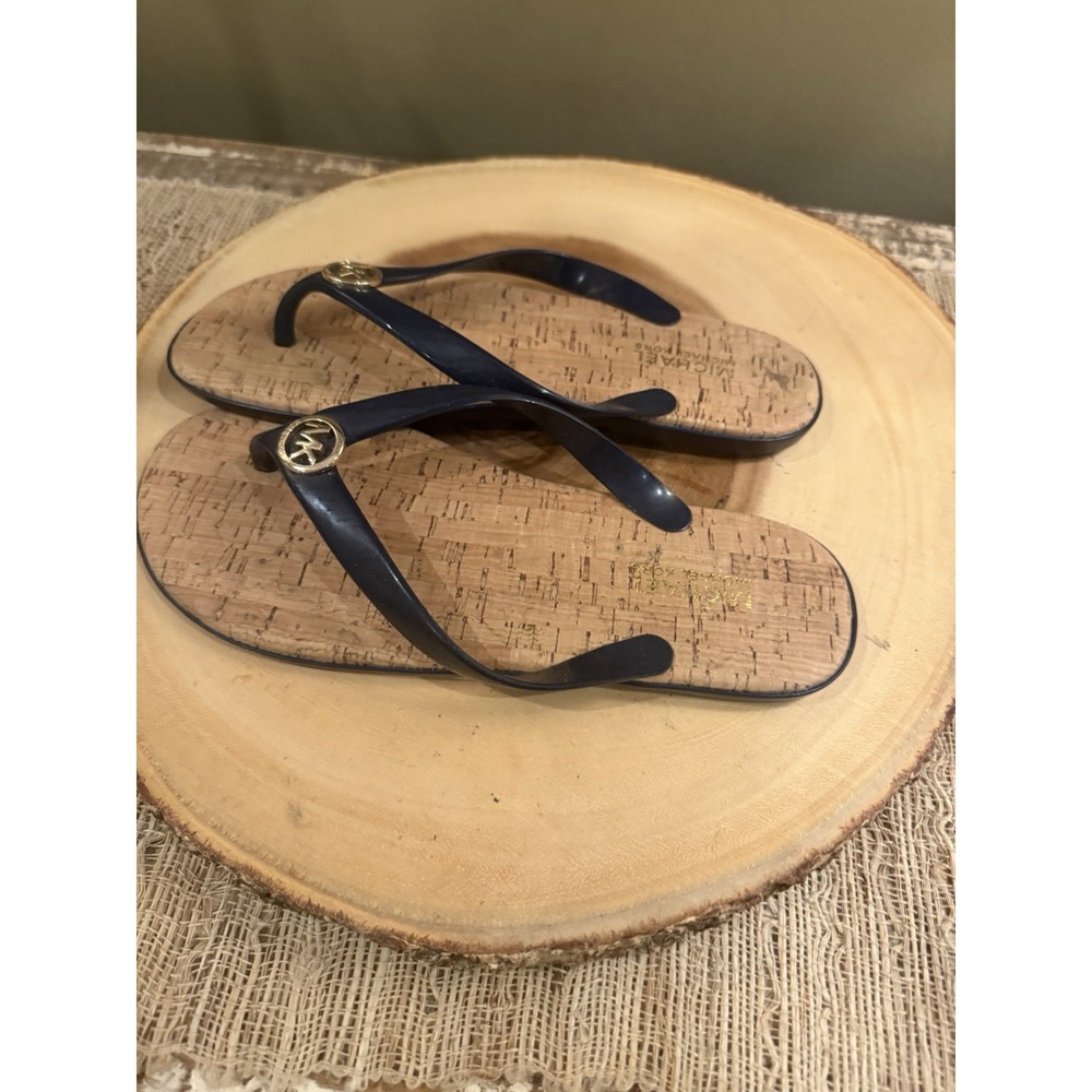 Michael Kors Shoes |‎ Michael Kors Jet Set Cork Black Flip Flops Size 6 - Picture 5 of 8